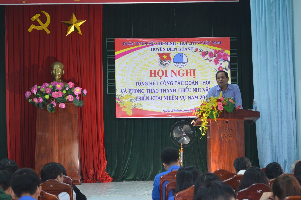 Đồng chí Nguyễn Văn Ghi - Bí thư Huyện ủy Diên Khánh phát biểu chỉ đạo tại Hội nghị