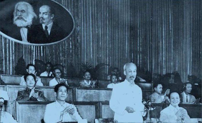 Chủ tịch Hồ Chí Minh phát biểu tại Đại hội đại biểu toàn quốc lần thứ III,  Đảng Lao động Việt Nam, ngày 5/9/1960. (Ảnh: Tư liệu).